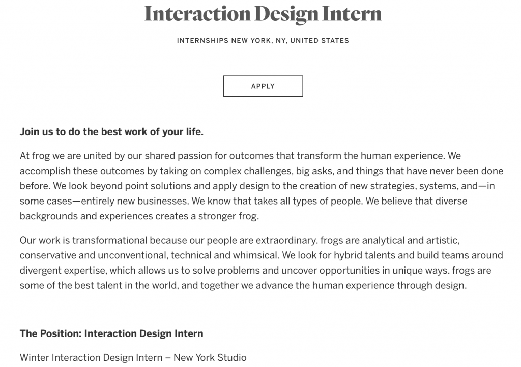 IDEO’s summer internship