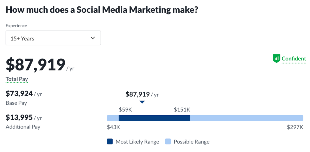 social media marketer, senior level salary