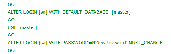 sql interview questions, changing the password in an SQL server