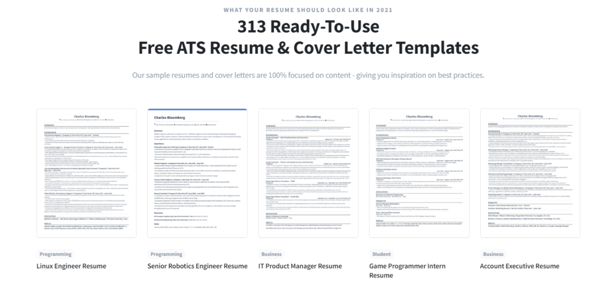 templates for Full Stack Developer Resume