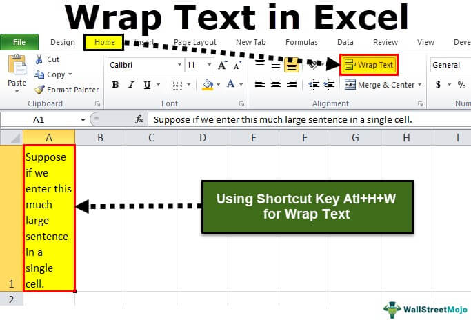 Wrap text in Excel 