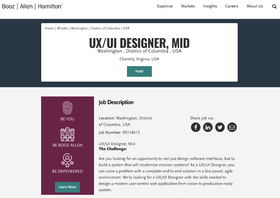 UI/UX designer job description