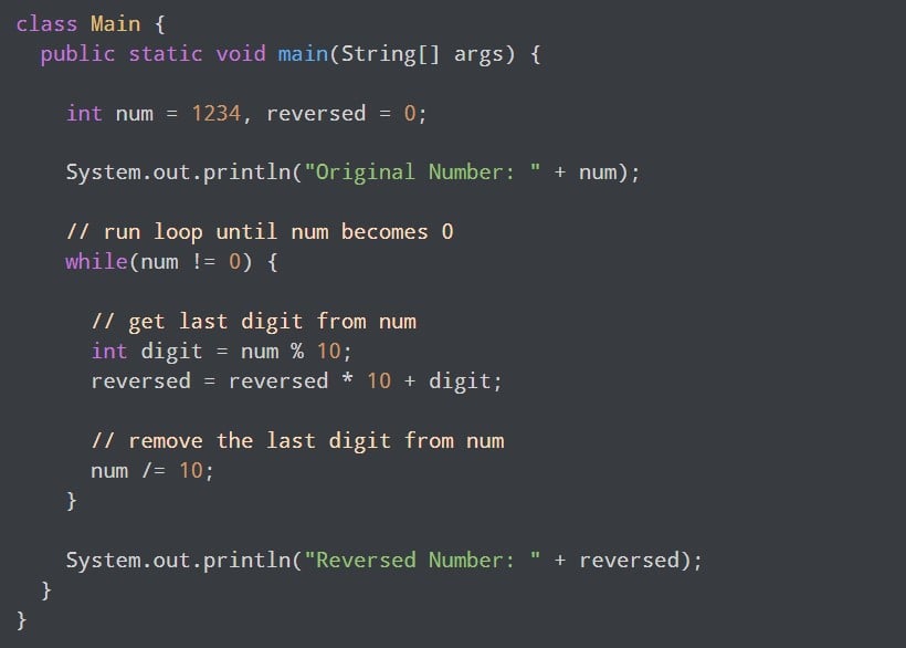 programming interview questions: How Do You Reverse an Integer in Java?