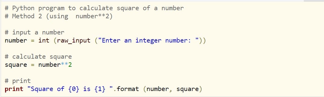 Calculate Square of the Provided Number