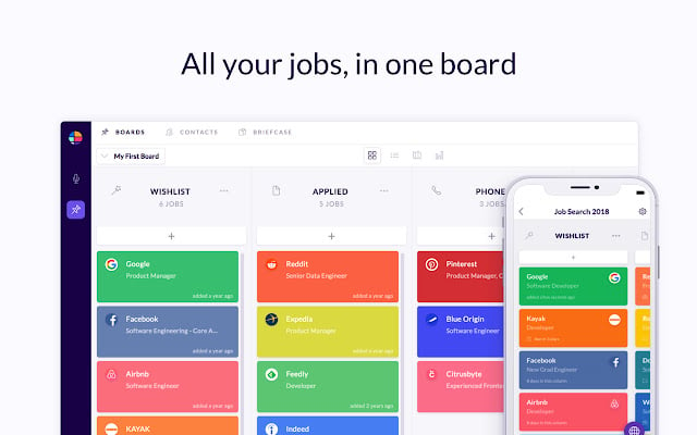 Huntr.co's job search tracker puts all your job applications in one place